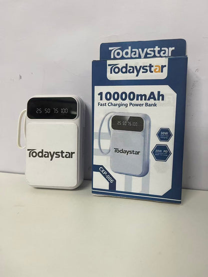 [Todaystar Portable power chargers]-10000mAh Fast Charging Power Bank - Built-in Cable Portable Charger