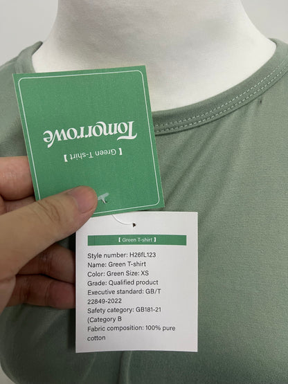 Tomorrowe Bean Green Short-Sleeve T-Shirts Fresh & Soft Comfortable & Skin-Friendly Essential Versatile Item for Daily Outfits