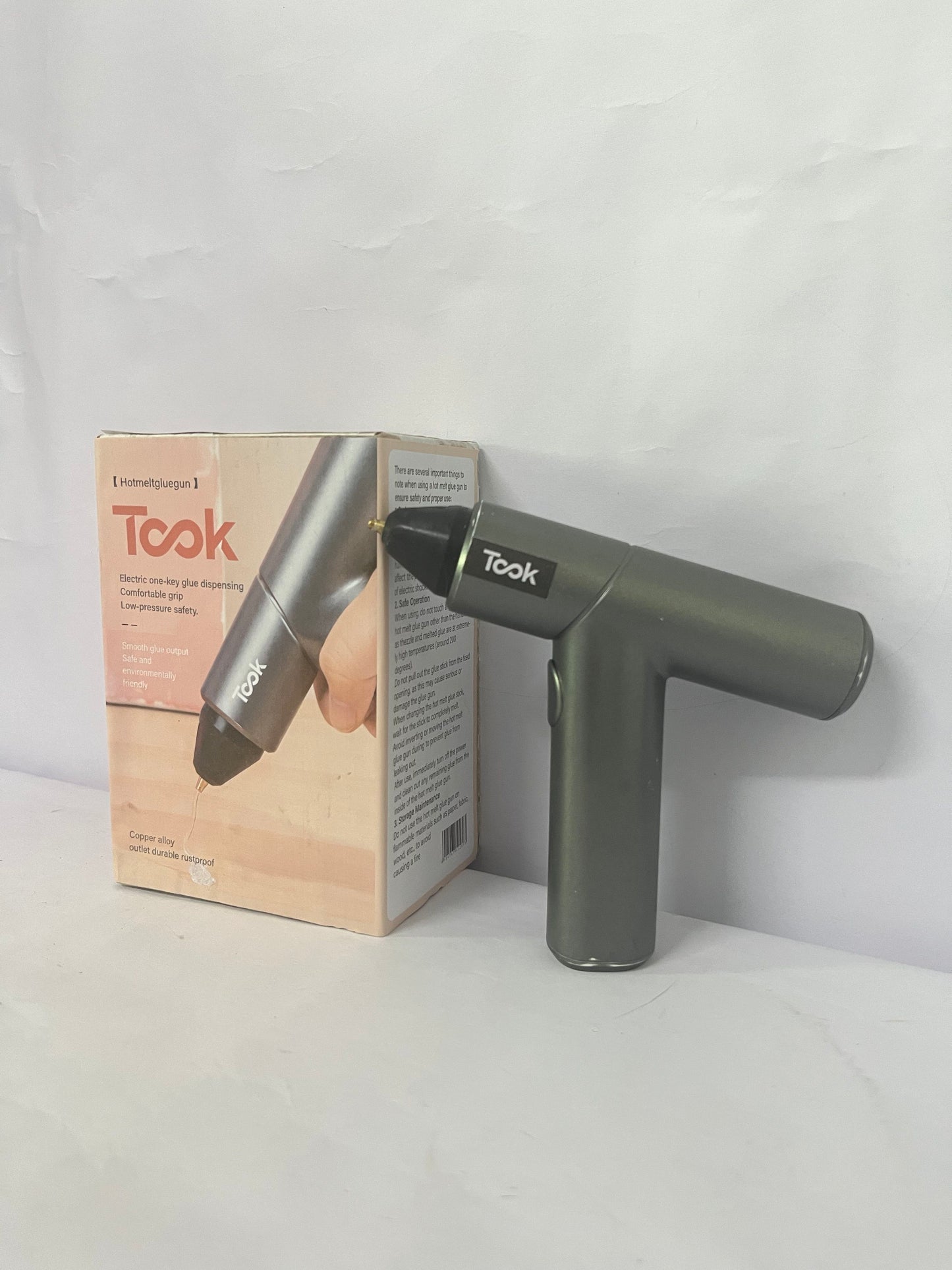 Took Silver black Hot melt glue guns while the balanced design allows the glue gun to stand upright for easy use and storage