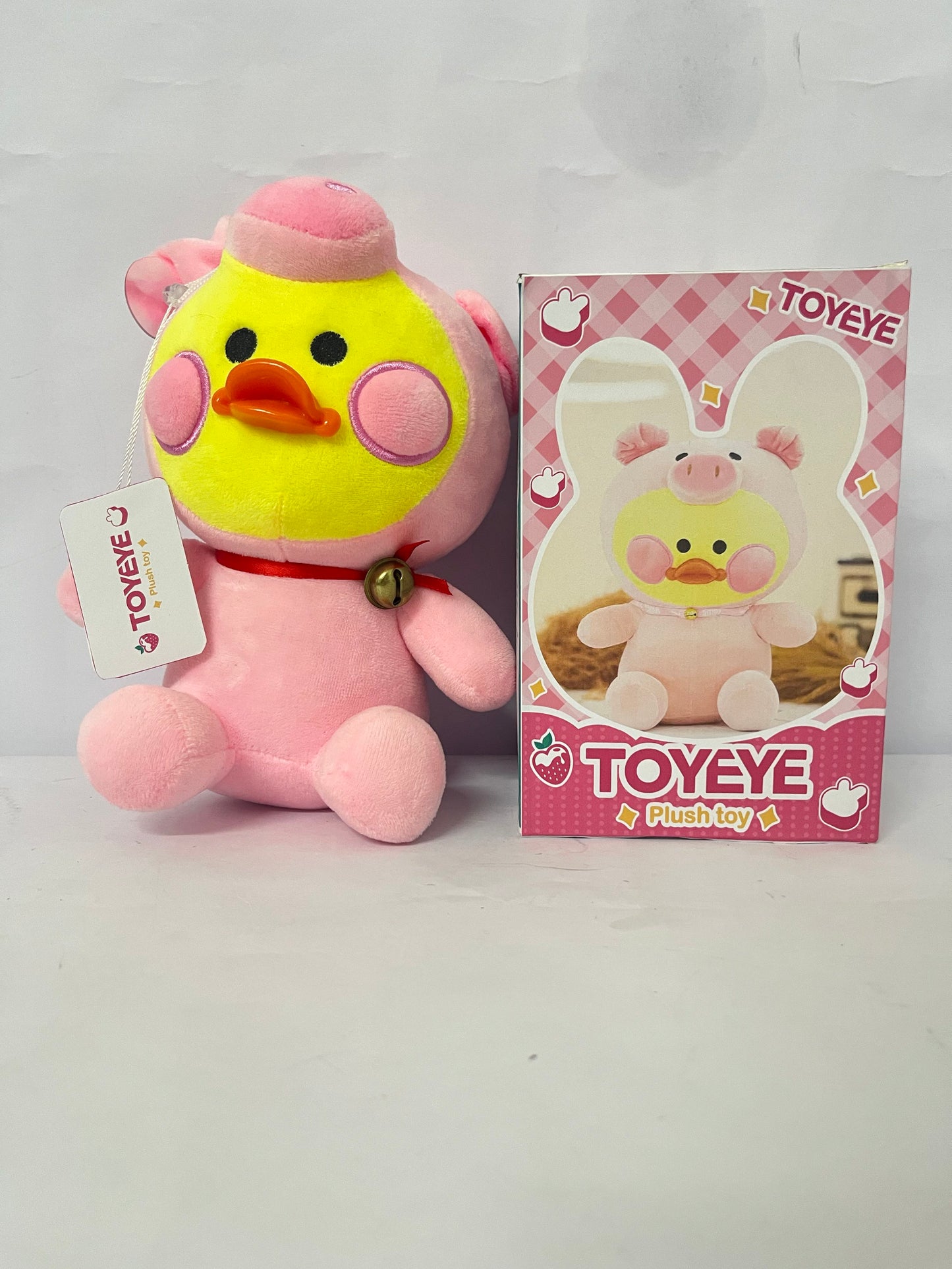TOYEYE Stuffed toys Duck Stuffed Animal Toy Soft Plush Toy for Kids Girls DIY Hugglable Plush Stuffed Toy with Cute Hat and Costume Best Gifts for Christmas Duckling with . (12inch/30cm)