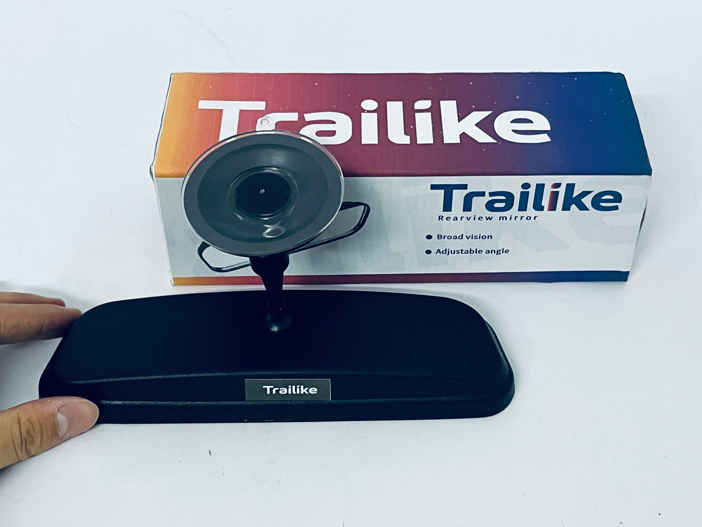 Trailike Car Rear View Mirror with Suction Cup, Anti Glare Wide Angle HD Auto Inside Rearview Mirror, 360 Degrees Adjustable Reduce Blind Spots, Universal for Vehicle, Marine, Boat, Truck, SUV, Van