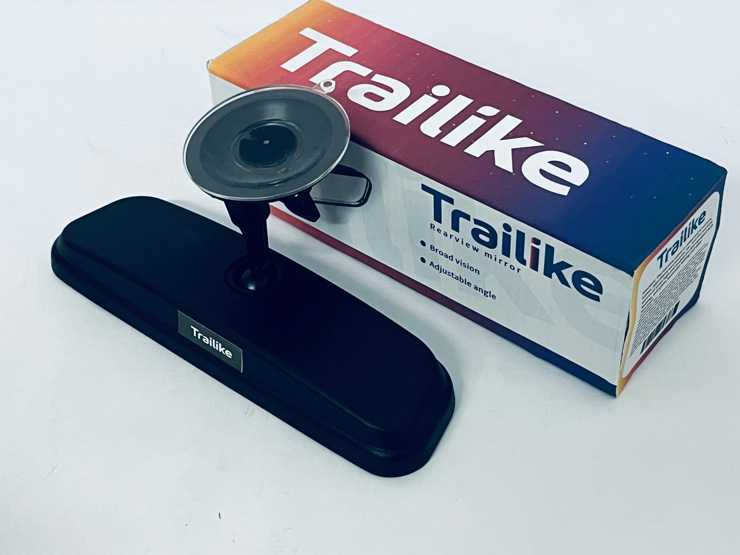 Trailike Car Rear View Mirror with Suction Cup, Anti Glare Wide Angle HD Auto Inside Rearview Mirror, 360 Degrees Adjustable Reduce Blind Spots, Universal for Vehicle, Marine, Boat, Truck, SUV, Van