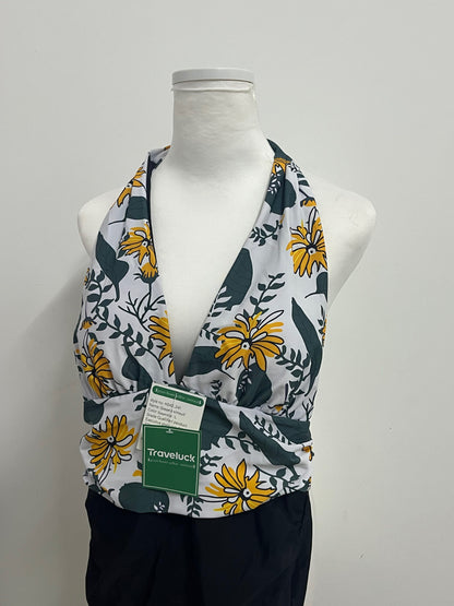 Traveluck  Swimsuit Top - Adjustable Wrap-Front Crop Style