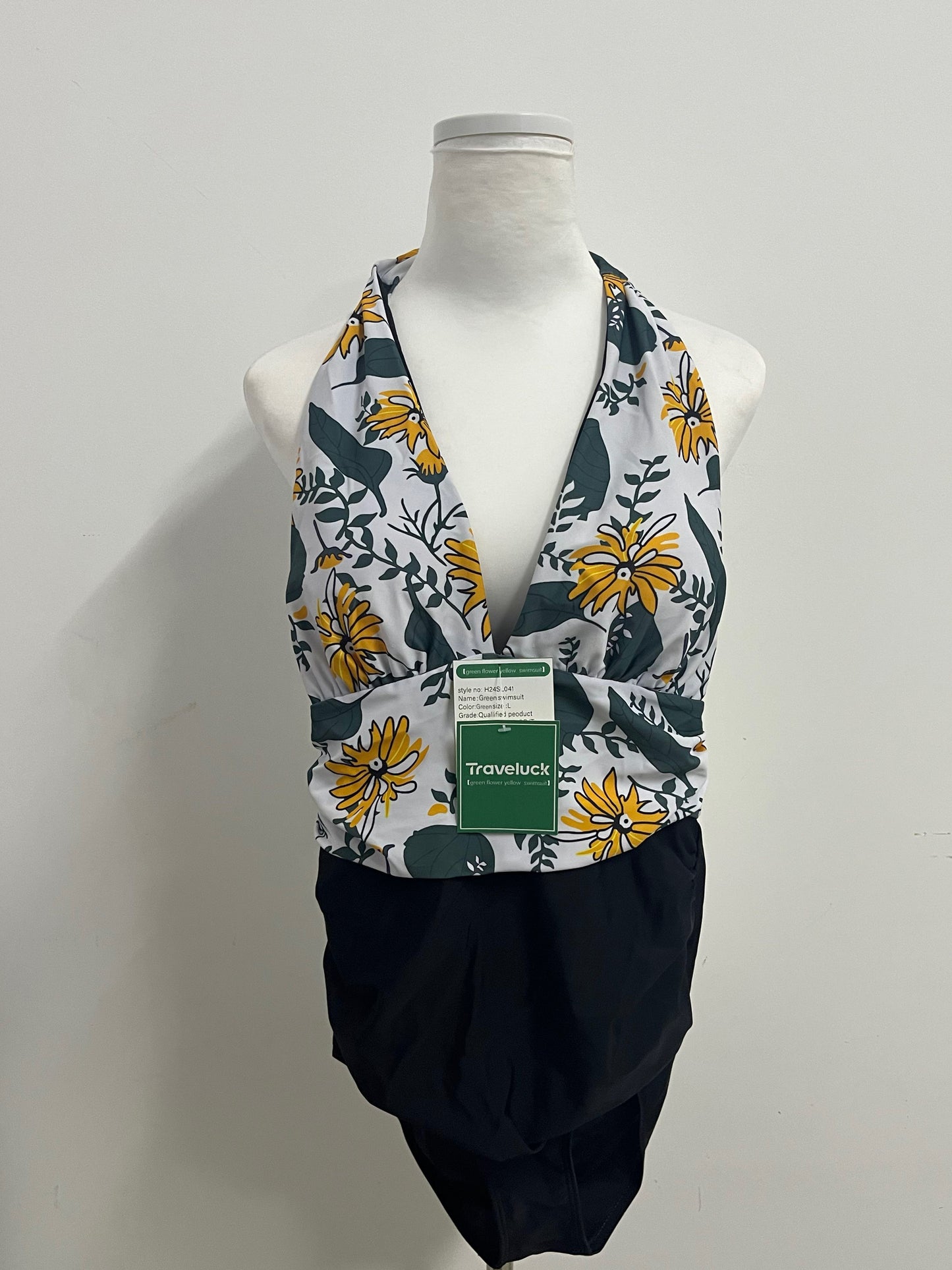 Traveluck  Swimsuit Top - Adjustable Wrap-Front Crop Style