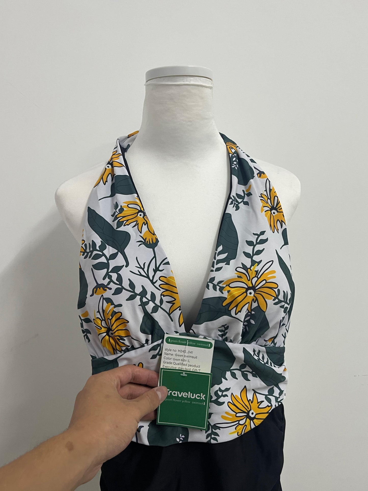 Traveluck  Swimsuit Top - Adjustable Wrap-Front Crop Style