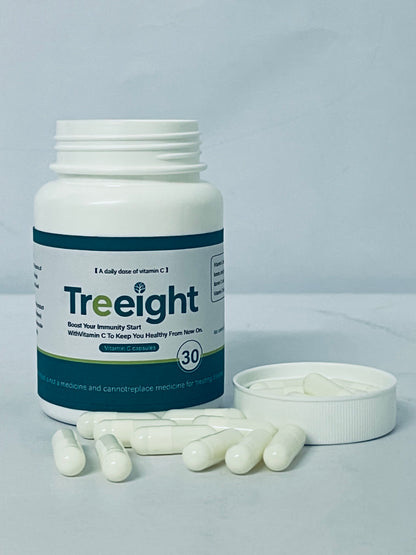 Treeight Vitamin C Capsules - 30 Count Daily Immune Support Supplement for Immunity Boost & Wellness