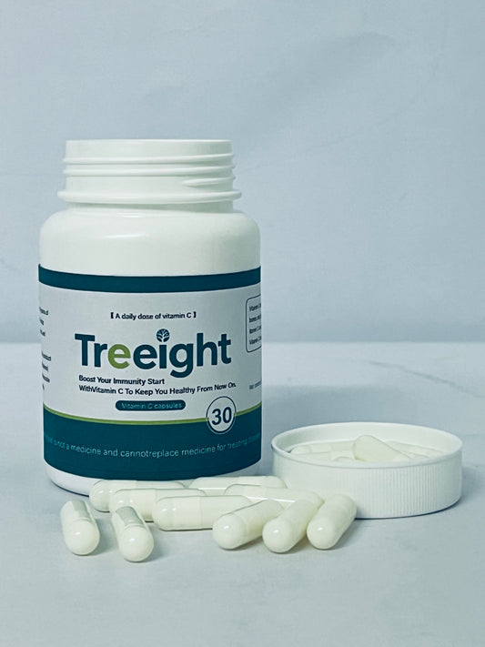 Treeight Vitamin C Capsules - 30 Count Daily Immune Support Supplement for Immunity Boost & Wellness