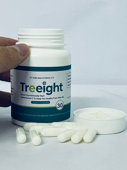 Treeight Vitamin C Capsules - 30 Count Daily Immune Support Supplement for Immunity Boost & Wellness