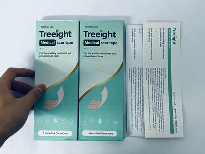 Treeight Medical Scar Tape - 15cm×3cm Silicone Sheets for Auxiliary Scar Treatment & Prevention (Post - Surgical, Burns, Acne Scars)