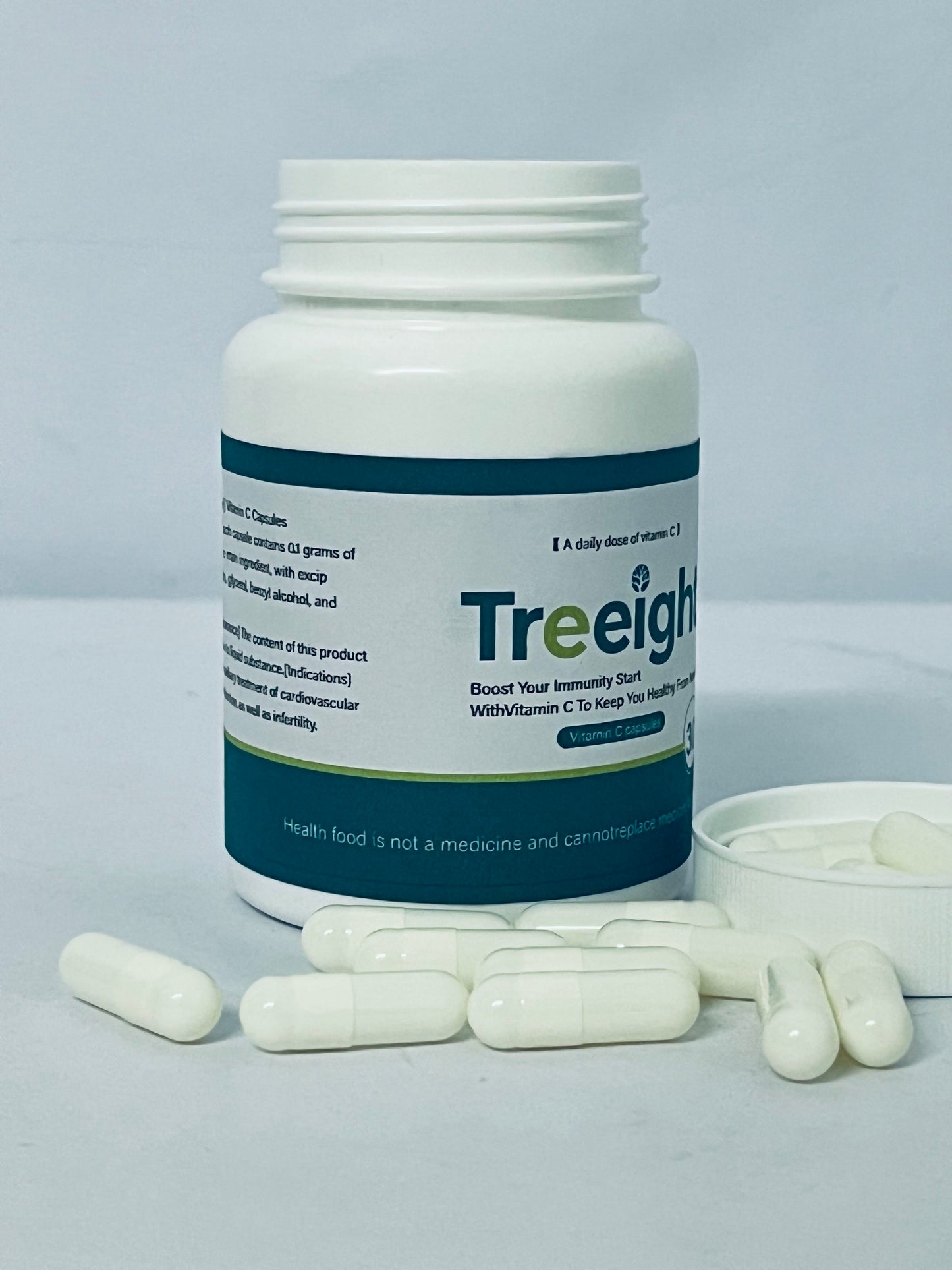 Treeight Vitamin C Capsules - 30 Count Daily Immune Support Supplement for Immunity Boost & Wellness
