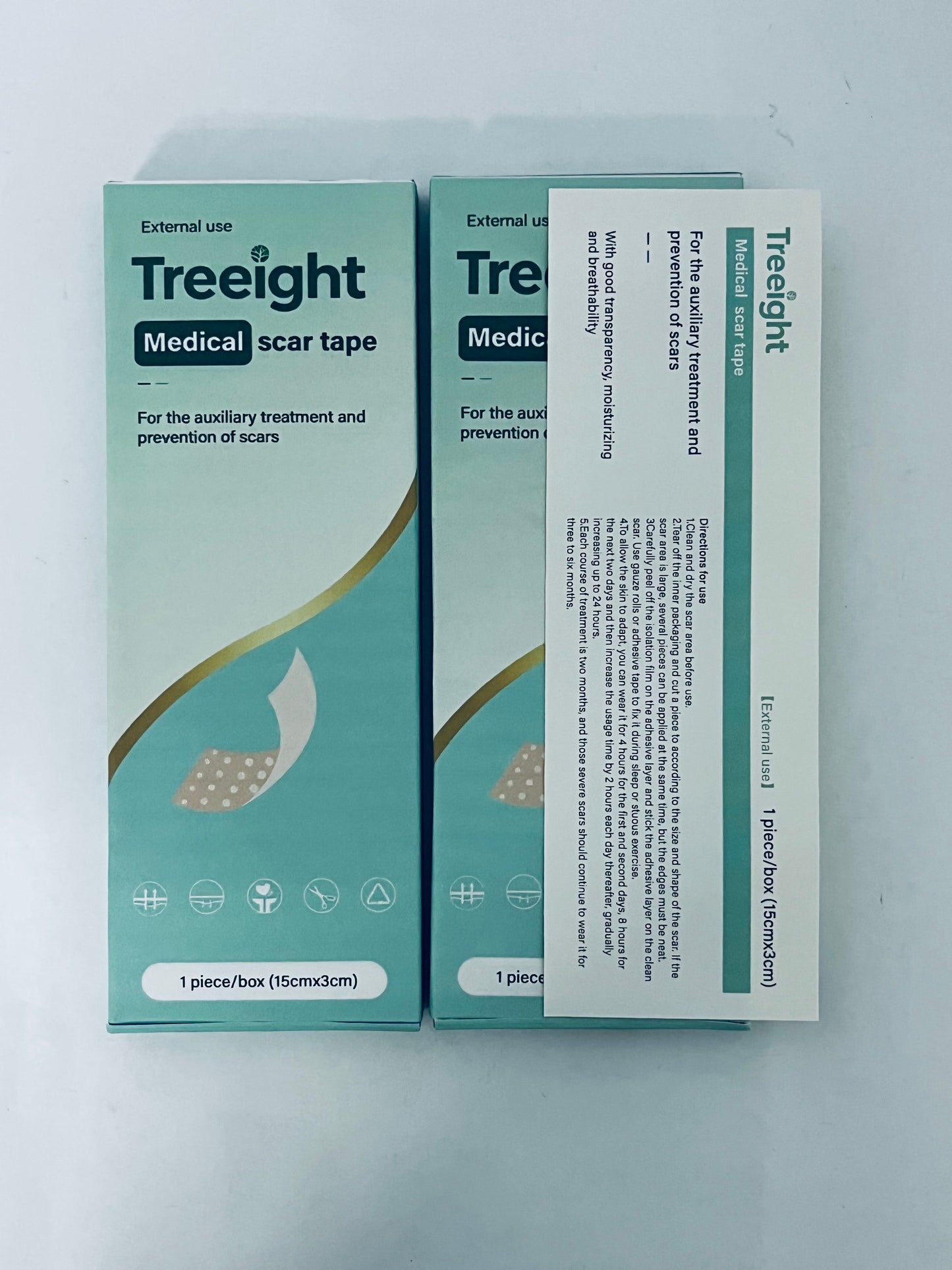 Treeight Medical Scar Tape - 15cm×3cm Silicone Sheets for Auxiliary Scar Treatment & Prevention (Post - Surgical, Burns, Acne Scars)