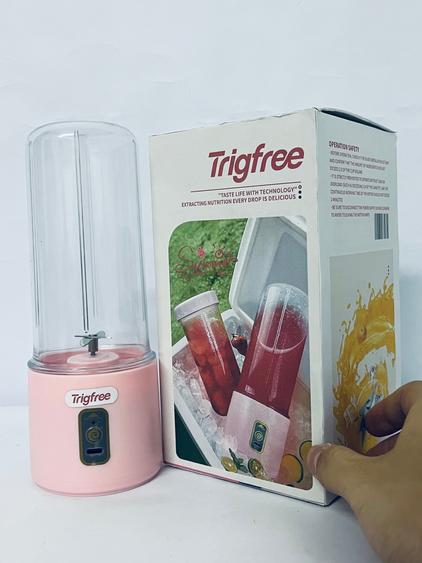 Trigfree Portable Blender,1200 Mah, 500ml, Mini Juicer Machines for the Olderly, Kids, Vegetable and Fruit Blender Cup, rechargeable Juicer Easy to Clean for Work, out