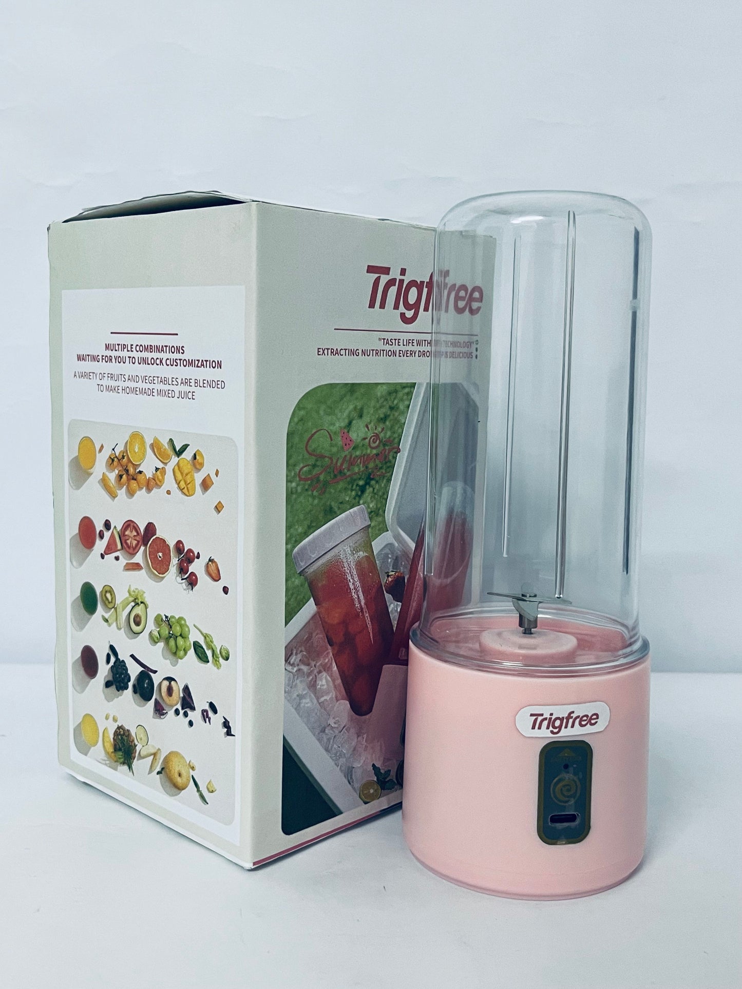 Trigfree Portable Blender,1200 Mah, 500ml, Mini Juicer Machines for the Olderly, Kids, Vegetable and Fruit Blender Cup, rechargeable Juicer Easy to Clean for Work, out