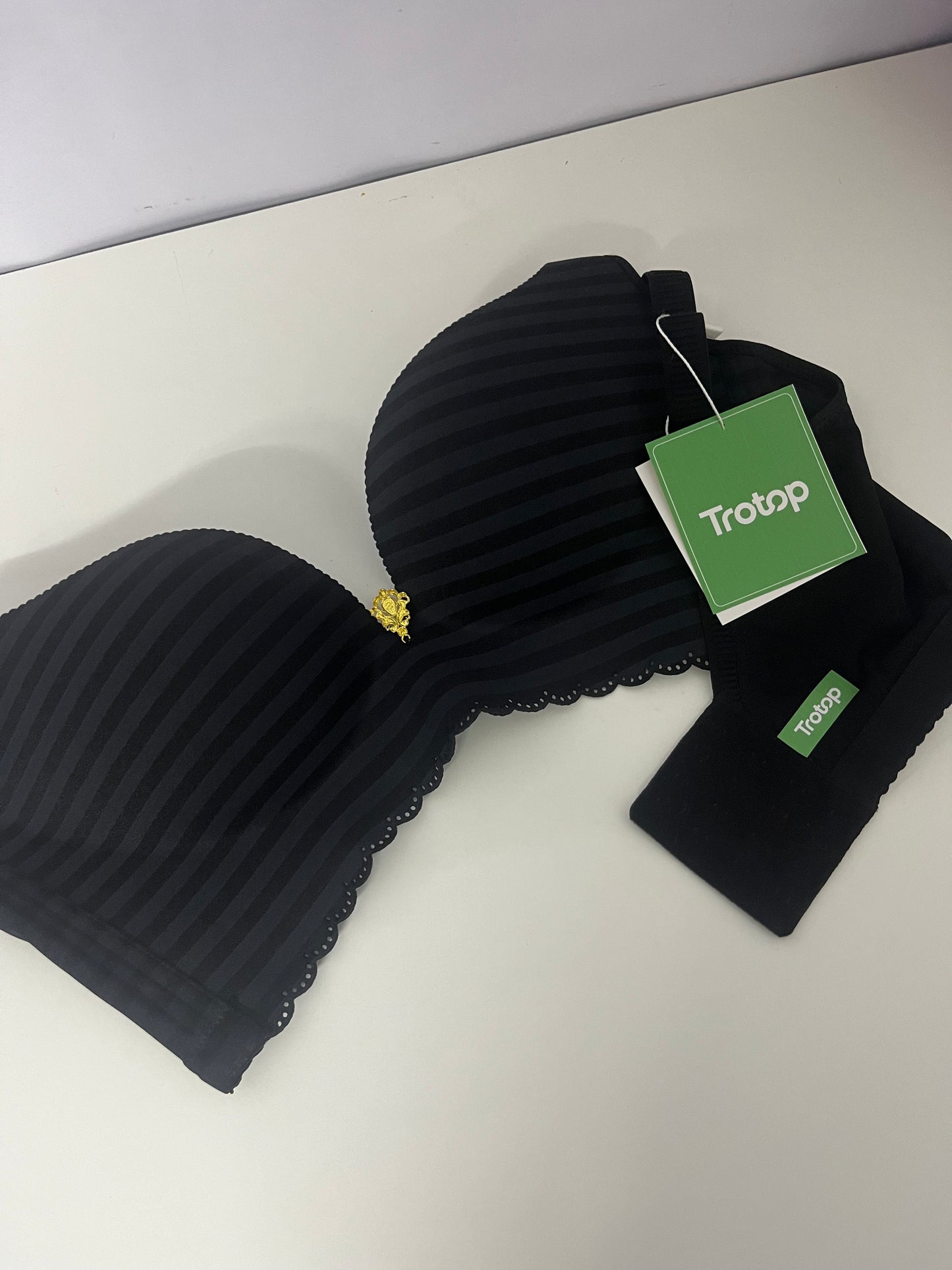 [Trotop Bras]-Strapless Non-Slip Bra Set - Striped Push-Up Invisible Bra and Panty Set
