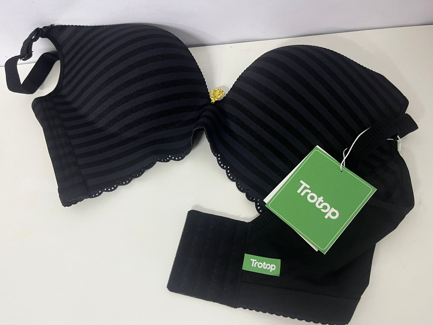[Trotop Bras]-Strapless Non-Slip Bra Set - Striped Push-Up Invisible Bra and Panty Set