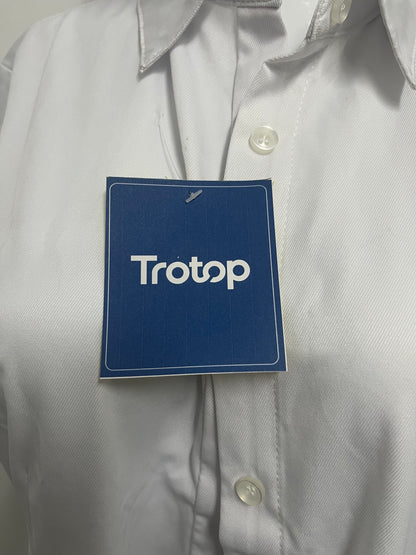 [Trotop Shirts]——Basic Short-Sleeve White Shirt - Loose Versatile Commute Blouse