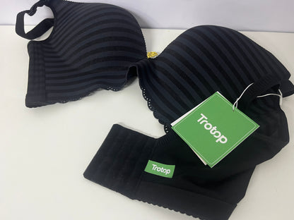 [Trotop Bras]-Strapless Non-Slip Bra Set - Striped Push-Up Invisible Bra and Panty Set