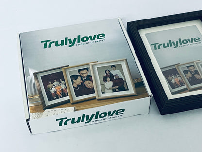 Trulylove 5x7 Picture Frame with Mat for 4x6, Black Wood Grain 5 x 7 Picture Frames Display on Tabletop or Wall Mounting