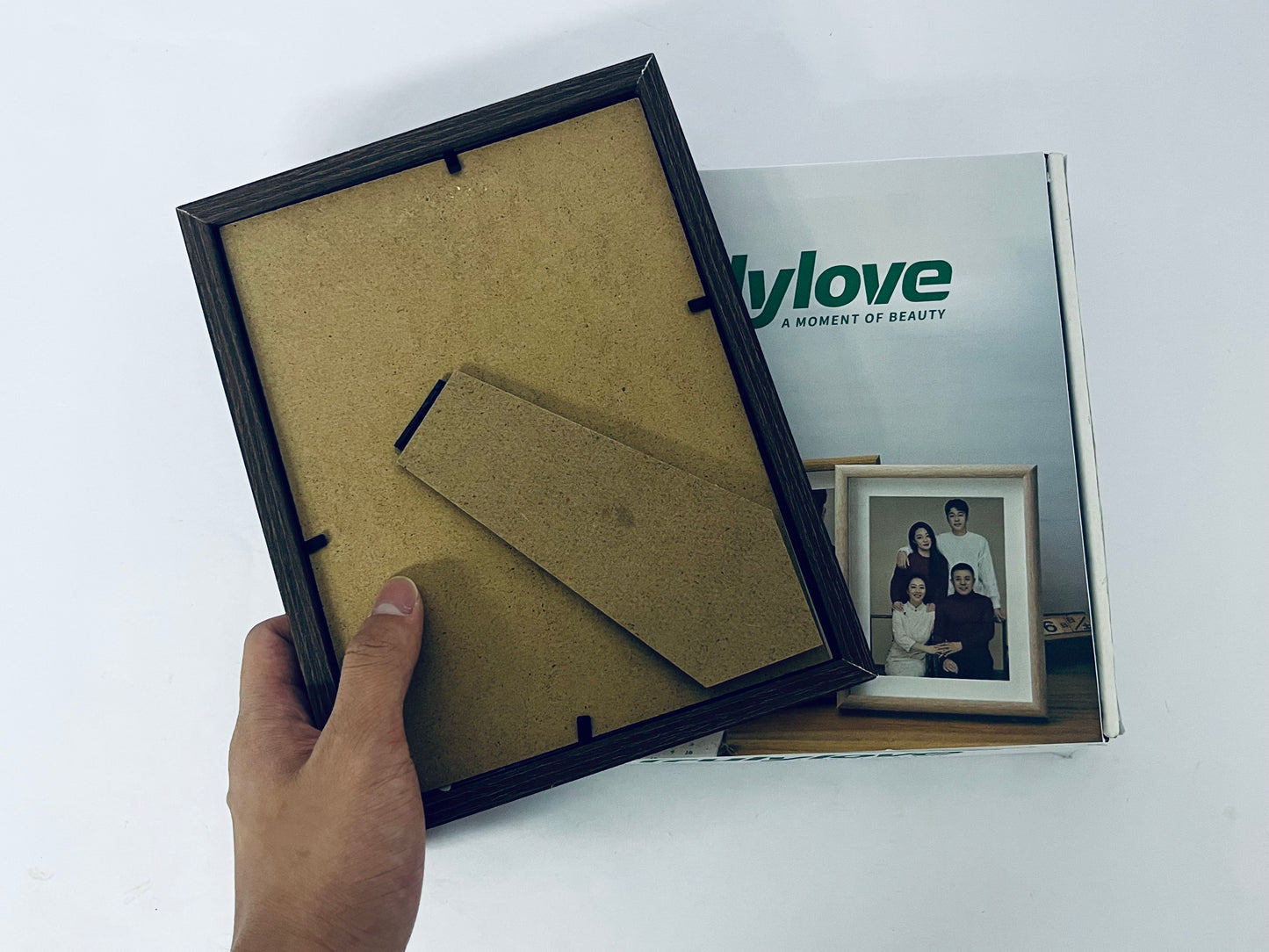 Trulylove 5x7 Picture Frame with Mat for 4x6, Black Wood Grain 5 x 7 Picture Frames Display on Tabletop or Wall Mounting