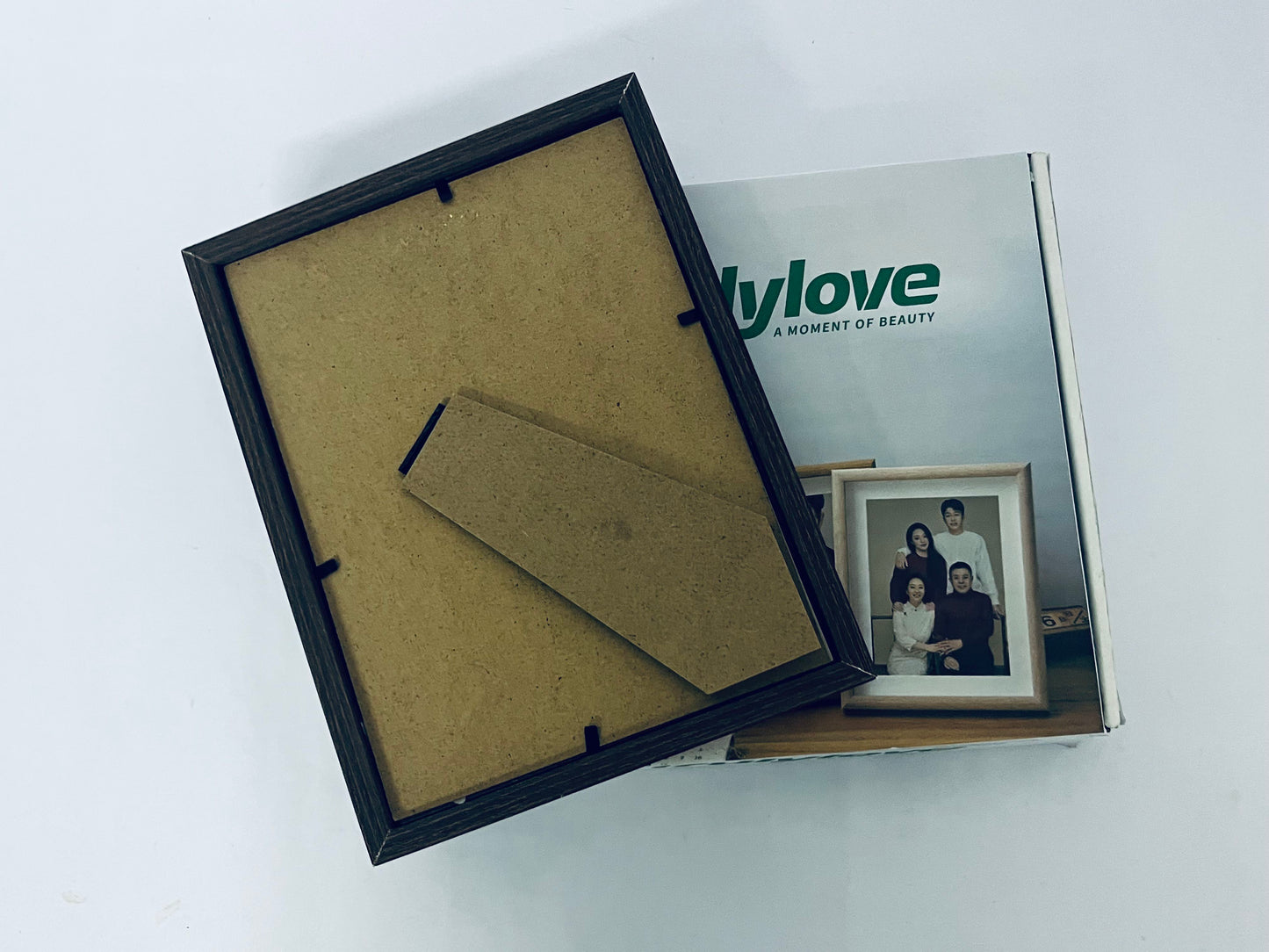 Trulylove 5x7 Picture Frame with Mat for 4x6, Black Wood Grain 5 x 7 Picture Frames Display on Tabletop or Wall Mounting