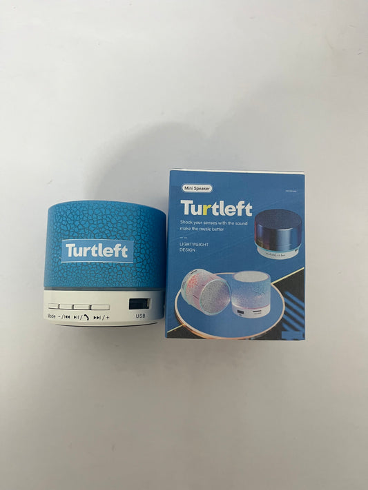 Turtleft Portable Mini Speaker, Super Bass Stereo Rechargeable Speaker with LED Lights