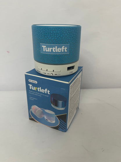 Turtleft Portable Mini Speaker, Super Bass Stereo Rechargeable Speaker with LED Lights