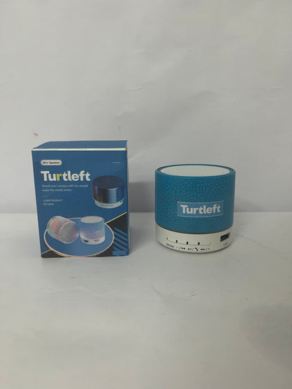 Turtleft Portable Mini Speaker, Super Bass Stereo Rechargeable Speaker with LED Lights