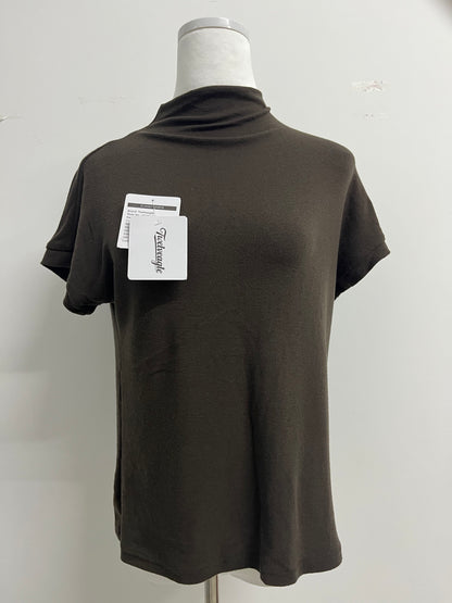 Twelveagle Women's Mock Turtleneck Top Short Sleeve Lightweight Active T-Shirt