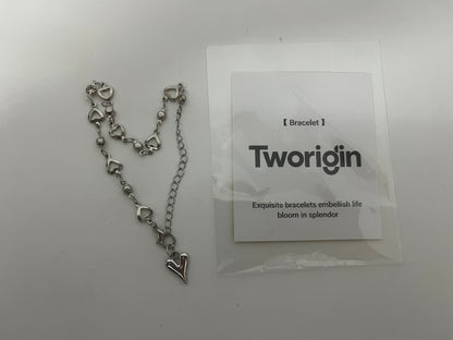Tworigin Heart-Stitched Bracelet A Sweet & Cool Essential for Daily Outfit Embellishment