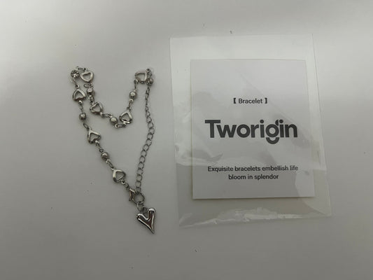 Tworigin Heart-Stitched Bracelet A Sweet & Cool Essential for Daily Outfit Embellishment