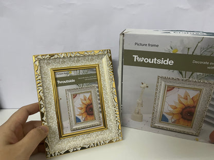 Twoutside Double-Layer Carved Photo Frame A Luxury Retro Essential for Memory Decoration