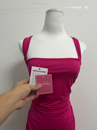 Typretty 2025 Women Spring Summer Sleeveless Backless Dress Sexy Mini Bodycon Square Neck Prom Party Cocktail Graduation Dress