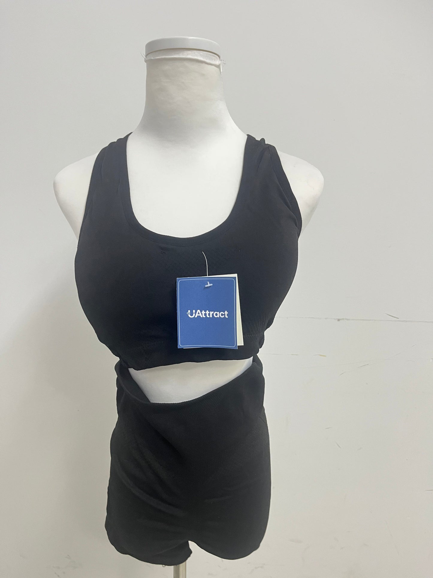 【UAttract Black Racerback 2-Piece Tracksuit】—— Sleek & Comfortable Activewear Set