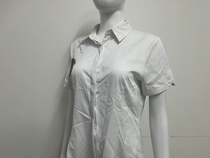[UFOLAND Shirts]——UFOLAND 100% Cotton Short-Sleeve White Shirt | Versatile Essential for Work & Daily Wear