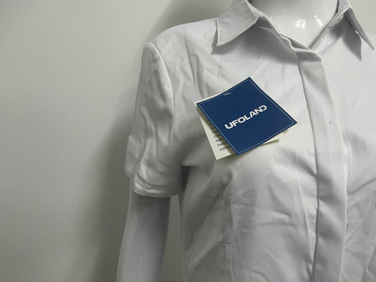 [UFOLAND Shirts]——UFOLAND 100% Cotton Short-Sleeve White Shirt | Versatile Essential for Work & Daily Wear