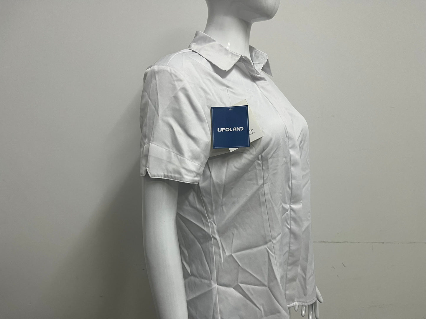 [UFOLAND Shirts]——UFOLAND 100% Cotton Short-Sleeve White Shirt | Versatile Essential for Work & Daily Wear