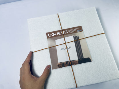 UGUESS Acoustic Panels 4-Pack Soundproof Wall Panels 12"X12"X0.4" Sound Panels High Density Sound Dampening Panels - [White Square]