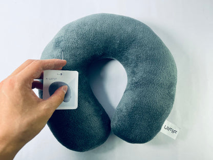 UIFIF Travel Pillow 100% Pure Memory Foam Travel Neck Pillow, Airplane Pillow for Traveling、Car、Home、Office，Washable Cover