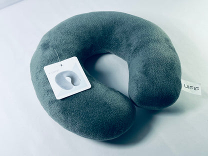 UIFIF Travel Pillow 100% Pure Memory Foam Travel Neck Pillow, Airplane Pillow for Traveling、Car、Home、Office，Washable Cover
