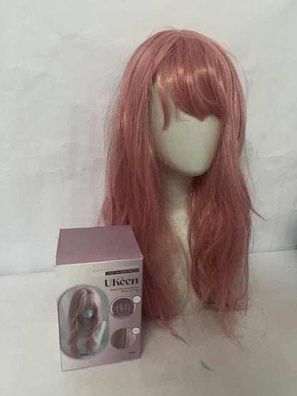 UKeen Wigs 28" Long Wavy Hair Heat Resistant Cosplay Wig for Women (Pink)