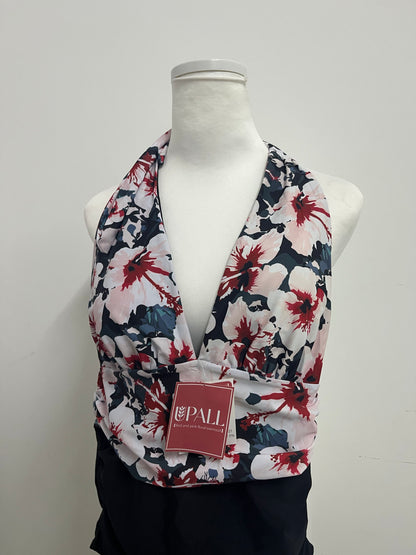 UPALL Floral Halter Deep V One-Piece Swimsuit for Women, Tummy Control Bathing Suit, Stylish Choice for Vacation, Spa & Pool