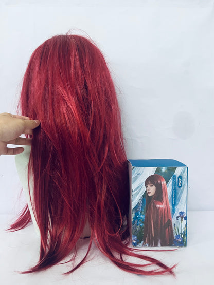 URole Wigs Wine Red Long Straight Wig: Switch Styles with One Click, Interpret Your Versatile Charm