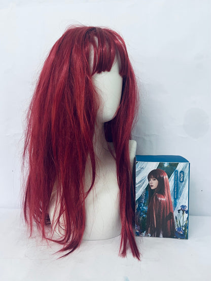 URole Wigs Wine Red Long Straight Wig: Switch Styles with One Click, Interpret Your Versatile Charm