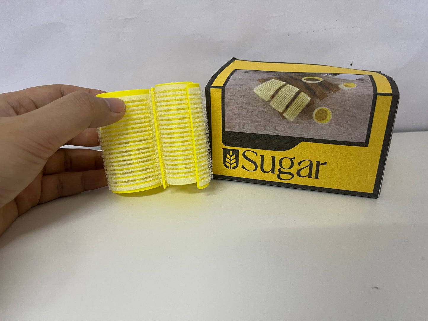 USugar Yellow Ventilated Non-Electric Hair Rollers: Sturdy Plastic Styling Tool for Voluminous Curls