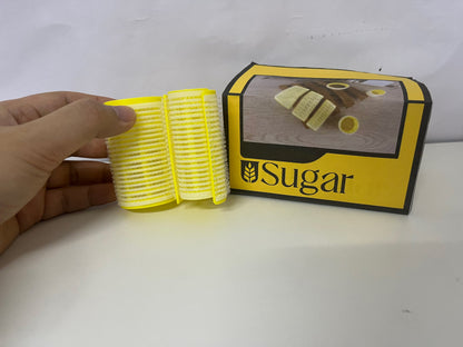 USugar Yellow Ventilated Non-Electric Hair Rollers: Sturdy Plastic Styling Tool for Voluminous Curls