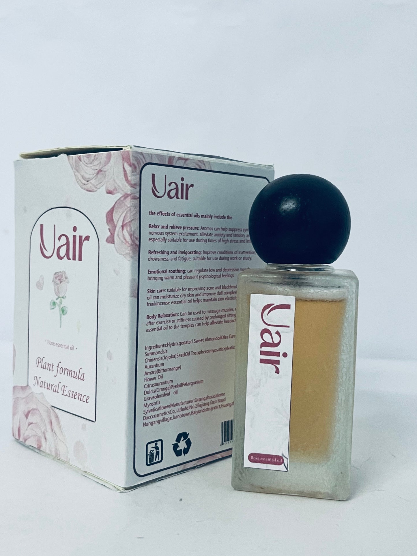 Uair Rose Essential Oil, Natural Plant Formula Essence Oil for Skin Care, Hair Care, Aromatherapy, Massage & DIY