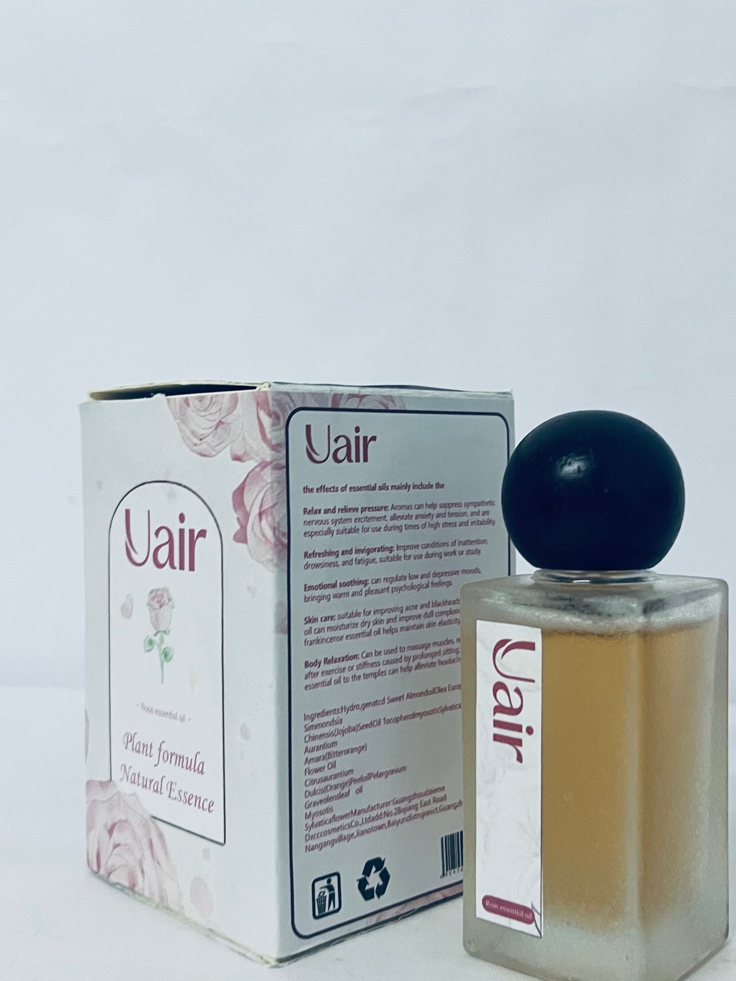 Uair Rose Essential Oil, Natural Plant Formula Essence Oil for Skin Care, Hair Care, Aromatherapy, Massage & DIY