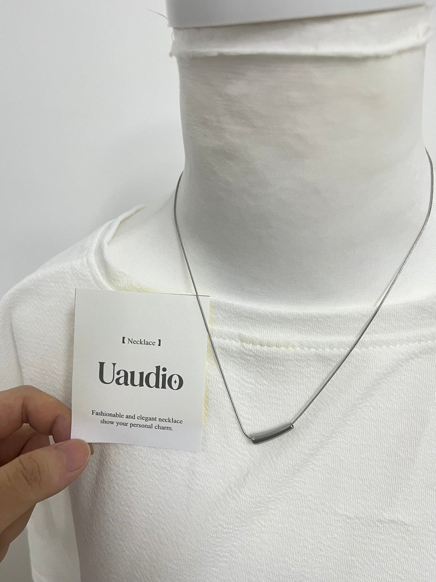 【Uaudio Minimalist Silver Bar Necklace】—— Fashionable and Elegant, Show Your Personal Charm