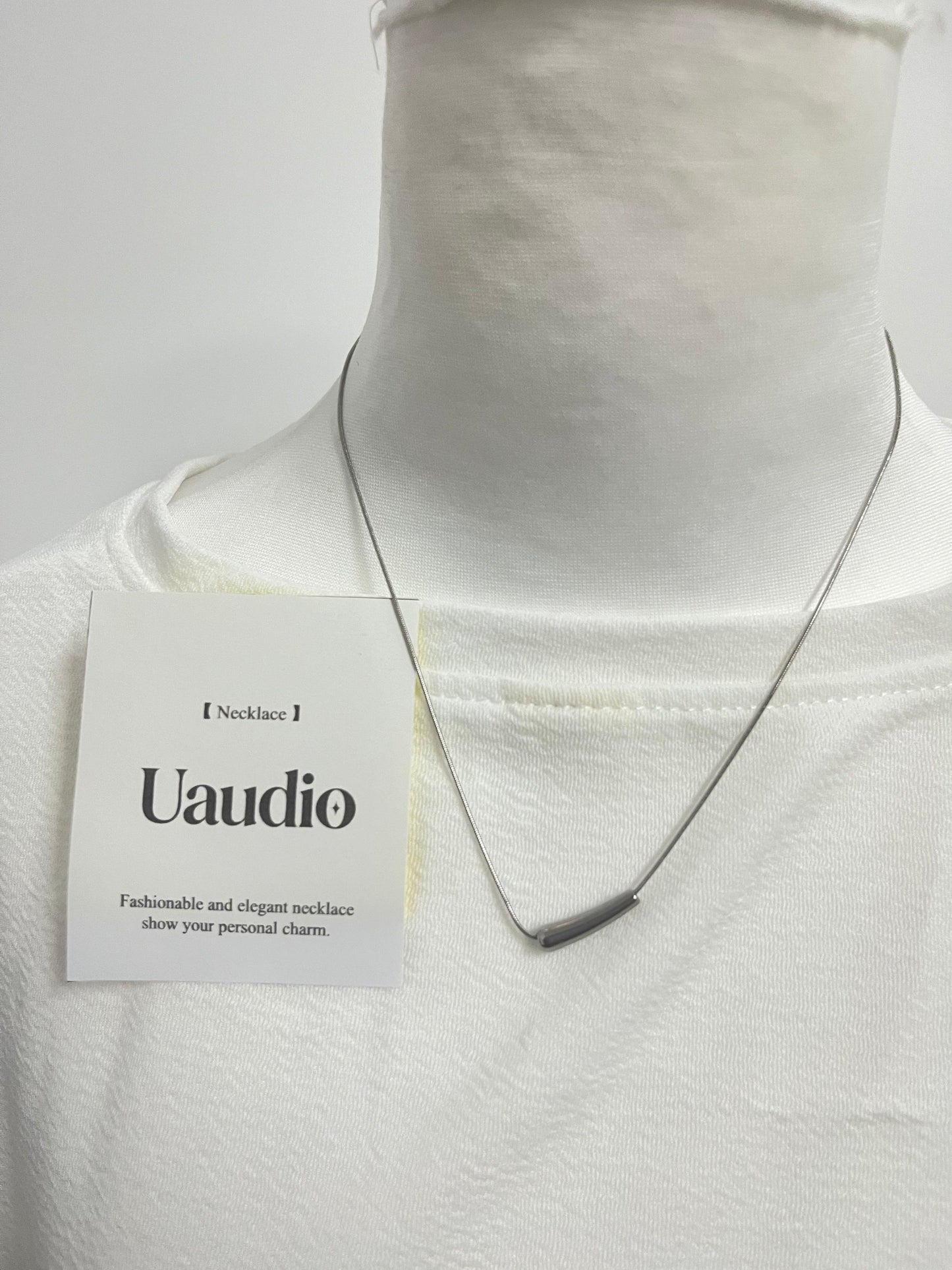 【Uaudio Minimalist Silver Bar Necklace】—— Fashionable and Elegant, Show Your Personal Charm