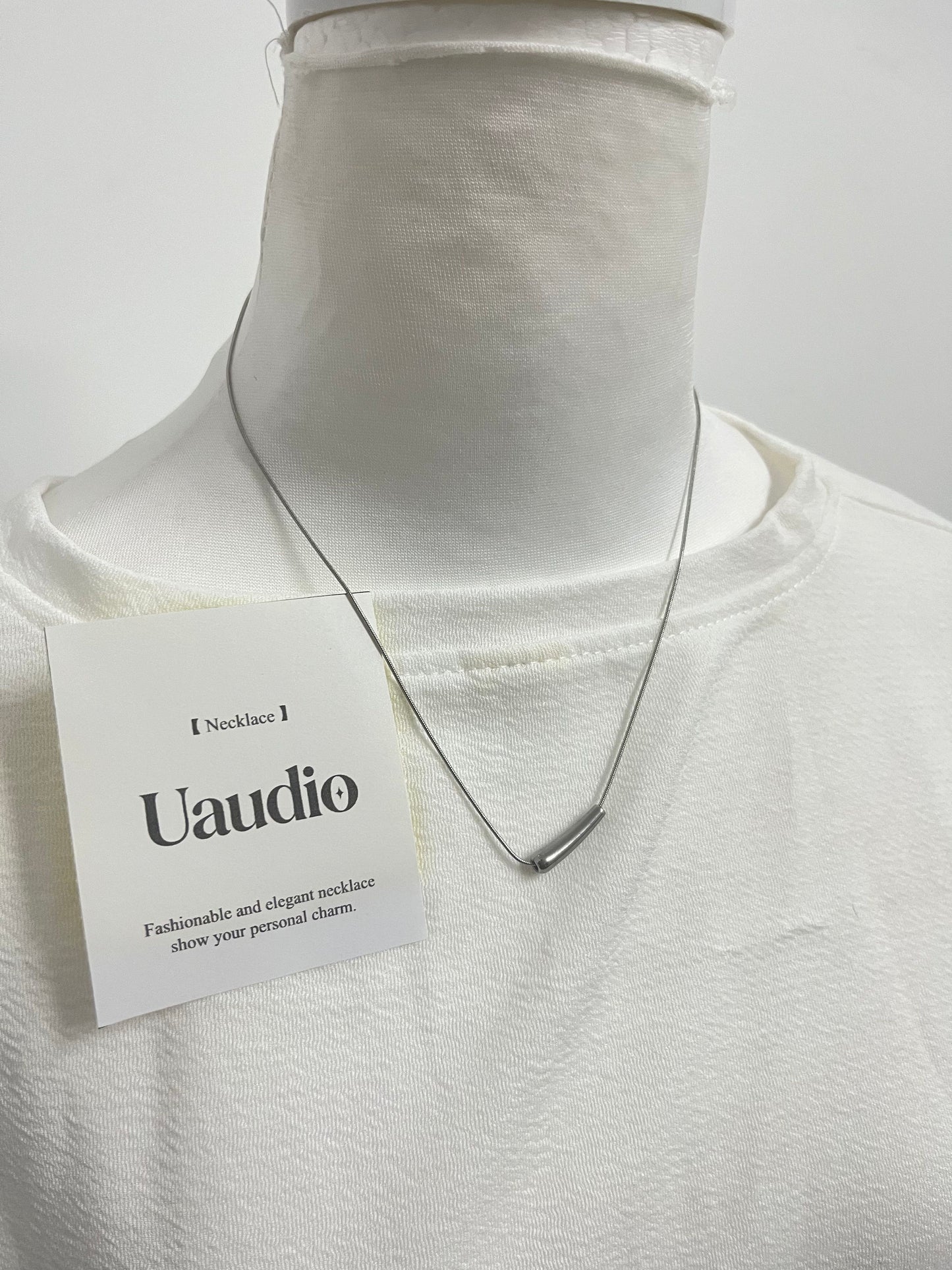 【Uaudio Minimalist Silver Bar Necklace】—— Fashionable and Elegant, Show Your Personal Charm